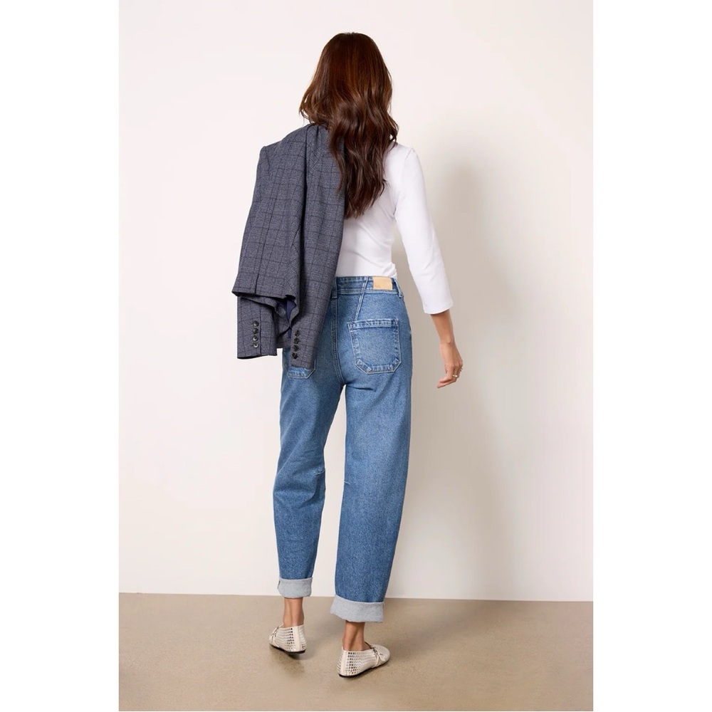 Paige Alexis Barrel Jeans 29 Ryland Denim Blue Casual Minimalist Classic Trendy - Picture 3 of 16